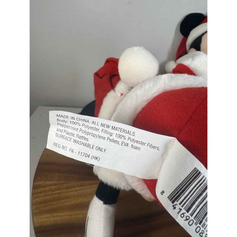 Vintage Disney Mickey & Minnie Mouse Christmas‎ Rattle Plush Animals